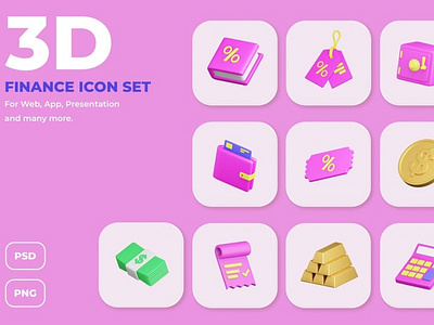 Finance and Payment 3D Icon Set