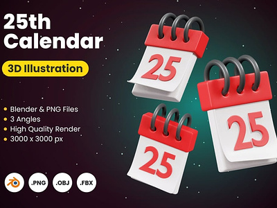 3D 25th Calendar