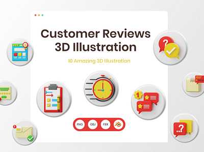 Customer Reviews 3D Illustration 3d 3d animation 3d art 3d illustration animation app branding concept customer review design graphic design illustration logo motion graphics page reviews ui web web design website