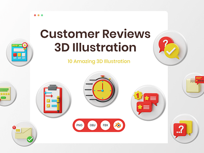 Customer Reviews 3D Illustration