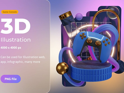 3d Illustration Game Console Abstract