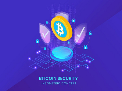 Bitcoin Security - Isometric Vector app bitcoin blockchain btc coin concept crypto cryptocurrency currency design ethereum icon illustration illustrations isometric vector web web design web development website