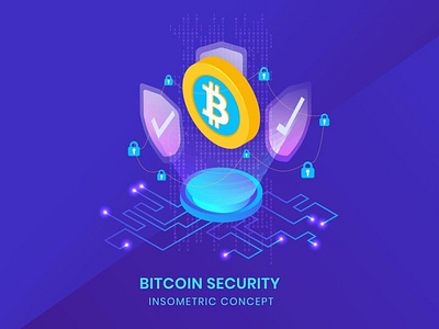 Bitcoin Security - Isometric Vector