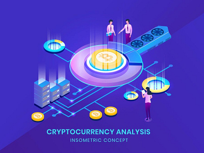 Cryptocurrency Bitcoin Analysis - Isometric 3D 3d app bitcoin blockchain btc coin concept crypto cryptocurrency currency design icon illustration illustrations isometric vector web web design web development website