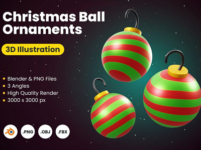 3D Christmas Ball Ornaments 3d 3d animation 3d art 3d illustration app application apps background concept design development flat illustration interface isometric page people ui vector web