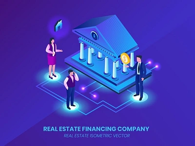 Real Estate Financing Company - Isometric Vector 3d 3d animation 3d illustration app application concept design eps illustration illustrations isometric isometric vector jpg logo presentation unique vector web design web development website