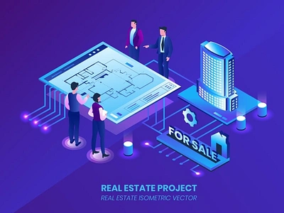 Real Estate Project - Isometric Vector 3d 3d illustration app application concept design eps illustration illustrations isometric isometric vector jpg page presentation ui unique vector web design web development website