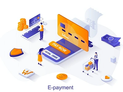 E-payment Isometric Illustration 3d 3d illustration app application concept design e payment eps illustration illustrations isometric isometric vector jpg page presentation unique vector web design web development website