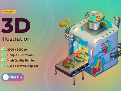 3d Illustration Minting NFT 3d illustration app art artist collection concept crypto currency design digital exchange illustration innovation interchangeable page payment showcase token transaction unique