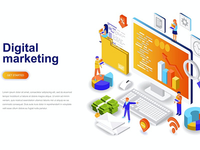 Digital Marketing Isometric Concept