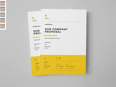 Proposal Template a4 advertising agency brand branding brief brochure company corporate creative identity indesign letter magazine minimal project proposal proposal template trend yellow