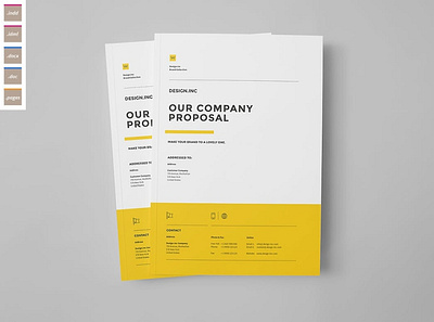 Proposal Template a4 advertising agency brand branding brief brochure company corporate creative identity indesign letter magazine minimal project proposal proposal template trend yellow