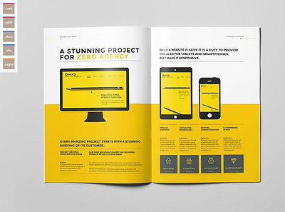 Proposal Template a4 advertising agency brand branding brief brochure company corporate creative identity indesign letter magazine minimal project proposal proposal template trend yellow