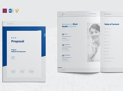Proposal Template a4 agency apple blue branding brochure company corporate creative design editorial indesign layout magazine microsoft print proposal template web word