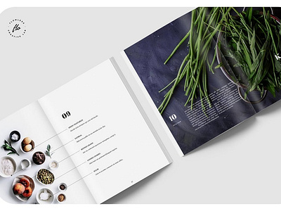 Esensial Food Magazine & Cookbook a4 adobe indesign agency catalog catalogue company corporate esensial food graphic design indesign magazine minimalist modern print printable professional simple template us letter
