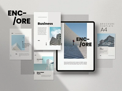 Encore Business Profile Company Brochure a4 agency annual annual report booklet brochure brochure template business catalog clean company company profile corporate customizable customize minimal minimalist modern simple website