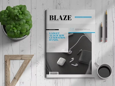 Free Blaze | Magazine Template black blue book books business cover creative editable element logo magazine magazine design magazine template modern multipurpose print ready printing techno template unique