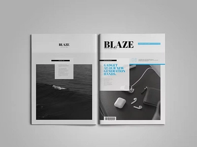 Free Blaze | Magazine Template black blue book books brochure business cover creative editable element magazine magazine design magazine template modern multipurpose print ready printing techno template unique