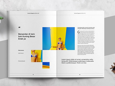 Free Summer Clean Magazine Template a4 beach brand identity branding brochure catalog catalogue clean corporate fashion holiday indesign letter lookbook magazine minimal minimalist summer template travel