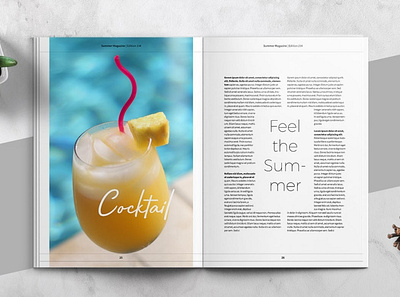 Free Summer Clean Magazine Template a4 beach brochure catalog catalogue clean company corporate fashion holiday indesign letter letter template lookbook magazine minimal minimalist summer template travel