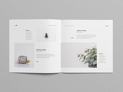 Minimal Square Catalog botanic brochure brochure design catalog catalog design catalog template catalogue clean elegant indesign logo marketing minimal photography portfolio portfolio template product promotion square template