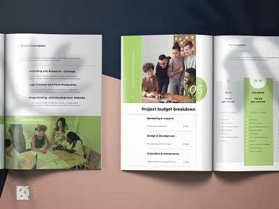 Free Green Project Proposal a4 agency brand identity brochure brochure design business business design company corporate green identity indesign layout letter pitch deck print print template project proposal proposal template