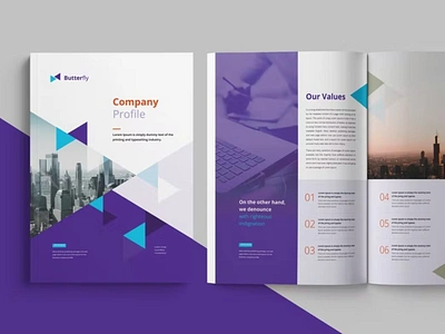 Free Company Profile abstract brand identity brochure business company company profile corporate graphic identity indesign infographic modern portfolio portrait presentation print print template profile template trend