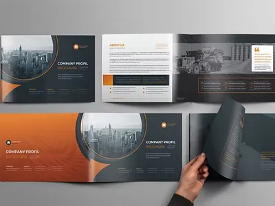 Free Corporate Brochure a4 a5 abstract annual annual report brochure brochure design brochure template brochure templates business company corporate guideline landscape modern orange portfolio report trend trendy