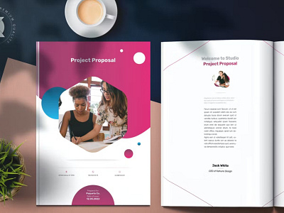 Free Project Proposal agency brochure business circle company corporate dpi gradient hexagon job post print project project proposal proposal proposal design proposal template ready red work