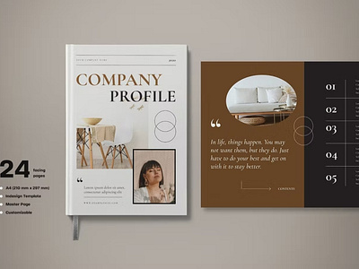 Free Beige Minimalist Company Profile Book