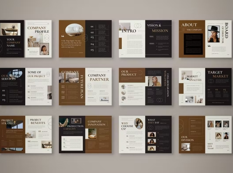 Free Beige Minimalist Company Profile Book by Steisi Vogli on Dribbble