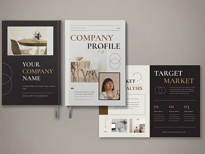 Free Beige Minimalist Company Profile Book