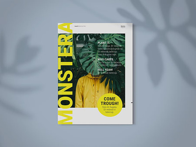 FREE Magazine Template | Monstera 3d art 3d illustration adobe indesign app branding design facing pages illustration magazine magazine template marketing minimalist page print design project project proposal pubric strategy ui ux