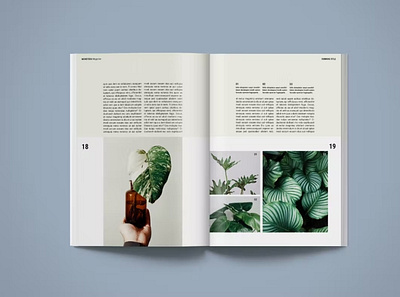 FREE Magazine Template | Monstera adobe indesign branding corporate design facing pages graphic design illustration magazine magazine template marketing minimalist motion graphics print design project project proposal pubric strategy ui uiux ux