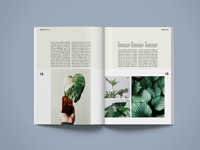 FREE Magazine Template | Monstera adobe indesign branding corporate design facing pages graphic design illustration magazine magazine template marketing minimalist motion graphics print design project project proposal pubric strategy ui uiux ux