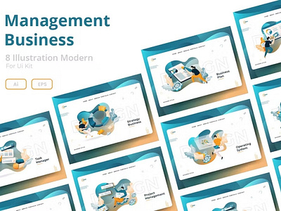 Business management Illustration Set