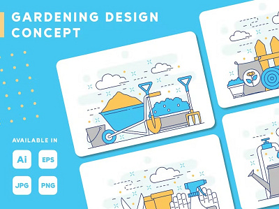 Gardening Concept Web Illustration Set artwork brand identity brand illustration branding corporate branding corporate identity design design illustration digital art digital illustration identity branding illustration illustration design illustration designs illustrations design illustrator logo design ui visual identity web illustration