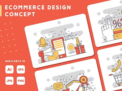 Ecommerce Concept Web Illustrations Set