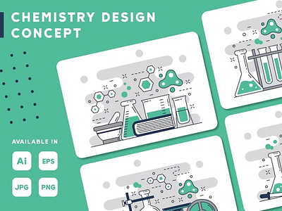 Chemistry Concept Web Illustrations Set