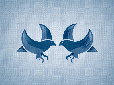 Bluebirds blue icon illustration logo texture