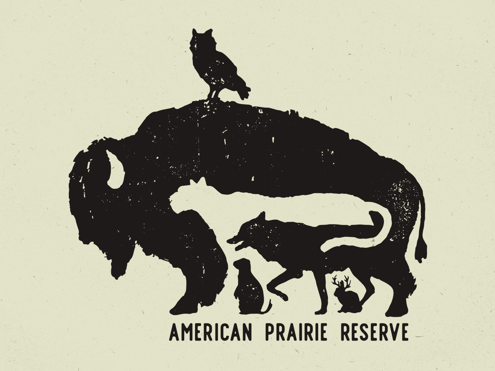 American Prairie Reserve illustration montana conservation jackalope coyote owl mountain lion cougar bison