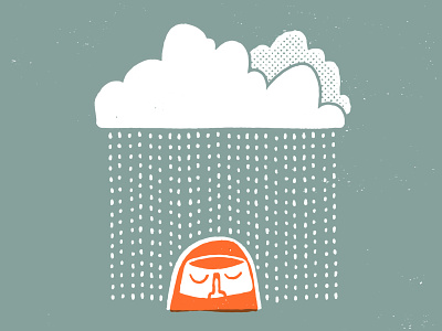 I'm ok with rainy days and Mondays illustration jacket rain raindrops