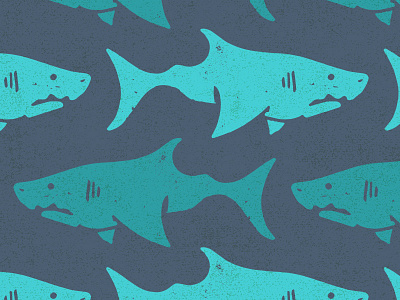 Shark Redux blue marine ocean pattern sea shark