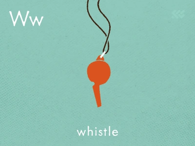 W is for... backpacking illustration poster texture whistle