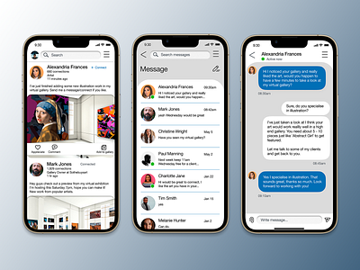 Curate Mobile App UI Chat Screen Design