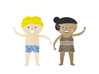 PC-CARE Illustration children flat illustration patterns swimsuit