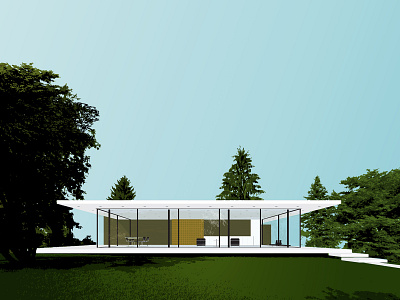 Glass House glass house illustration modern