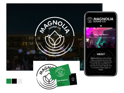 Magnolia Sound Co. branding branding and identity branding design business cards logo marketing materials website design
