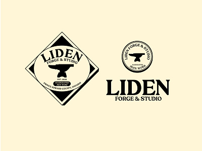 Liden Forge & Studio blacksmith branding design illustration logo