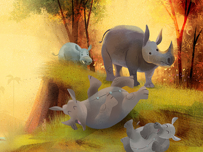 From the book "How the Rhino got his Skin" ©Usborne characterdesign children book illustration childrens book childrensbooks digitalart illustration art procreateapp